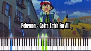 Pokemon - Gotta Catch Em All - Piano Tutorial - Synthesia W/ Realistic Sound!