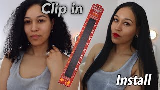 Installing Clip in Hair Extensions 💇🏽‍♀️ featuring Sally’s Beauty | Euronext 18 inch