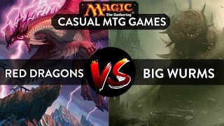 Casual MTG Gameplay: Dragon deck vs Polymorph wurm deck