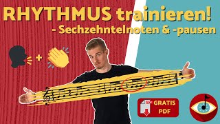 #3 Endlich RHYTHMUSGEFÜHL! Sechzehntel, NOTENWERTE lesen & zählen⎜inkl. gratis PDF