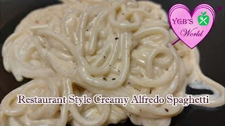 Restaurant Style Creamy Alfredo Spaghetti | #shorts | How to make Alfredo Pasta at home| YGBSWORLD