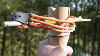 How to make a survival slingshot at home with bamboo.Survival skills of bamboo diy.