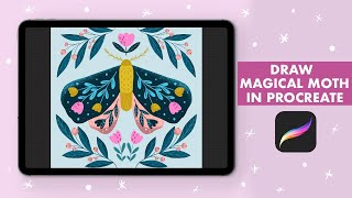 Magical Moth Anyone Can Draw - Step By Step Procreate Tutorial For Beginners - Digital Art Tutorial🦋