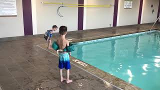 The boys swimming in Minneapolis