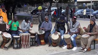 Drummers in the City Park of Trento,Italia