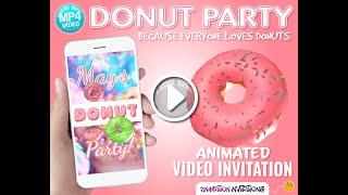 DONUT PARTY INVITE!!! Because Pink Donuts and Sprinkles are Awesome!