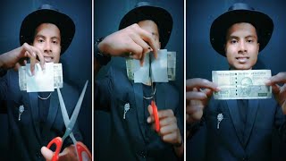 Cutting 500 rupees note in envelope Magic 🔥🔥 Note cutting magic tricks 😱 #shorts #note #magic #viral