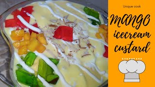 Mango icecream custard,fast and quick recipe-in Urdu and Hindhi-UC