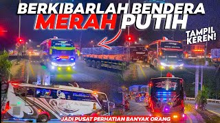 JADI PUSAT PERHATIAN ORANG ORANG DIJALAN 🤩 BUKTI JIWA NASIONALISME DRIVER BUS RESPECT BANGET