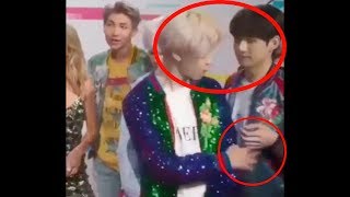 BTS Jungkook Keep Scratching Jimin Gucci Jacket [Jimin Is Mad] | Backstage At AMAs 2017