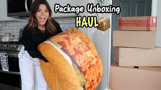 Unboxing Packages Haul!! (giant KFC chicken sandwich pillow!)