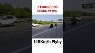 Drag Race #r15v3 #ktm #rs200 Flyby #viral #shorts #r15v3topspeed