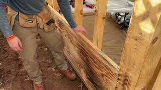 Sauna  Build Part 4 - How to cut, prep and install rough-cut lumber boards + how to cut shiplap