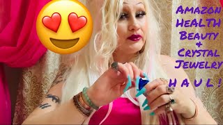 ASMR💕AMAZON HEALTH , BEAUTY & CRYSTAL JEWELRY HAUL (CHATTY)