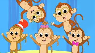 Five Little Monkeys, Nursery Rhyme And Baby Song