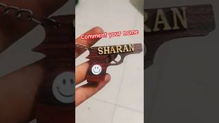 sharan keyring customised on  gun  #wooden #wooden #keychain #key #challe #gun #keychain #key