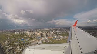 Austrian Airlines Embraer 195 onboard landing at Sankt Petersburg Airport | OS611