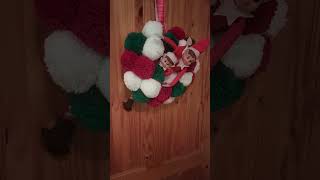 Patch & Sparkle made a wreath (Elf on the Shelf)