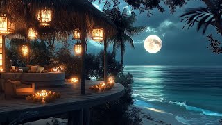 Healing Breeze of the Tropics 🌴 Ocean Waves ASMR at Night Full Moon for Restful Sleep & Mental Calm