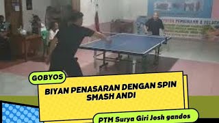 Biyan penasaran dengan Spin Smash Andi