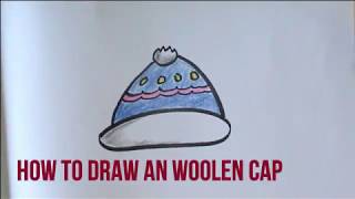 HOW TO DRAW A WOOLEN CAP