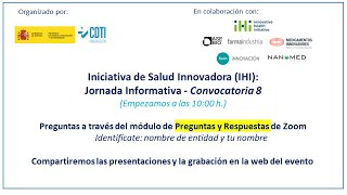 Jornada Infomativa Nacional IHI: Convocatoria 8