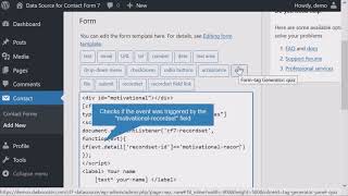 Cf7 Data Source, accessing the recordset data from Javascript