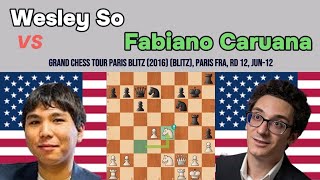 Wesley So's Brilliant Knight Sacrifice vs Fabiano Caruana - Grand Chess Tour Paris Blitz 2016! 🔥