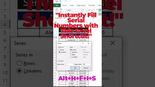 Instantly Fill Serial Numbers with This Excel Shortcut 😊😉😎#viral #shorts #tips #trending #tricks