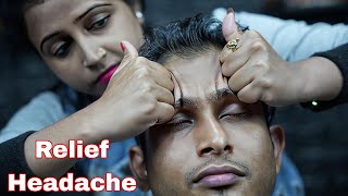 She Doing Headache Relief Tapping & Scratching Head Massage ASMR | ASMR Forehead Tapping Massage