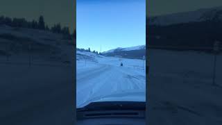 Snow at Rest Area in Colorado