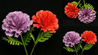 Carnation craft flower, paper flower making easy, how to make flowers with paper, DIY flower paper