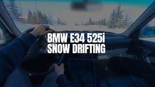 Sending It in the Snow + E34 BMW