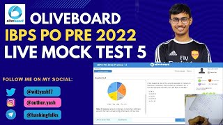 IBPS PO PRE 2022 MOCK TEST 5 | OLIVEBOARD #ibpspo #ibpspopre #livemocktest