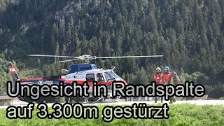 🚁 36-Jähriger bei Reichenspitze in Randspalte gestürzt - Brandberg 🚁