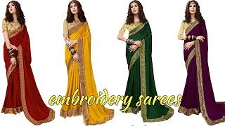 💞fancy embroidery sarees collection 💞latest party wear sarees online shopping 💞sarees collection 60