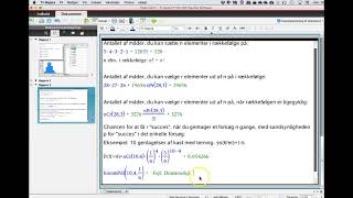 Binomialfordeling og kombinatorik i Nspire
