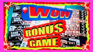 Wow!..BONUS GAME....CASH MATCH..QUIDS IN..WIN £50..SPIN WIN...£250,000 GOLD..SCRATCHCARDS