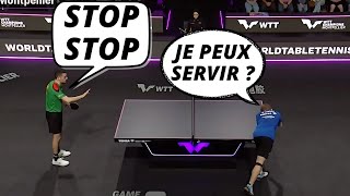 Moment de Tension : Marcos Freitas Stoppe le Service d'Alexis Lebrun ! | Tennis De Table