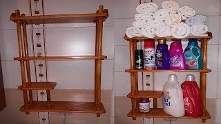 Dekoratif ahşap banyo rafı yapımı - Bathroom shelf construction