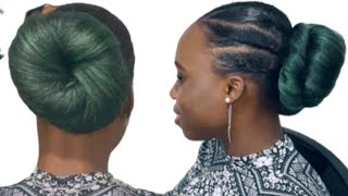 This sleek to the back updo  for ladies took me just 10mins to do|| Protectivestyle|| Bennyskilz