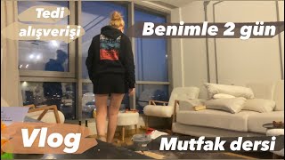 Benimle 2 günlük vlog | Sağlıklı yulaflı tatlı tarifi | tedi mutfak alışverişim | mutfak dersi