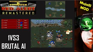 /Command & Conquer Red Alert Remastered/ (Skirmish) 1VS3 Brutal AI  I River Battle I