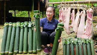 Processing process & Preserve pork by bamboo pipe bring it to the market to sell | Ly Thi Tam