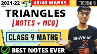 Triangles Class 9 Notes | Class 9 Maths Term 1 | Class 9 Maths Chapter 7 | 2022-23 |