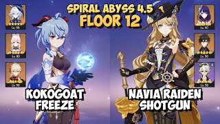 Ganyu Freeze & Navia Raiden Shotgun | Spiral Abyss 4.5