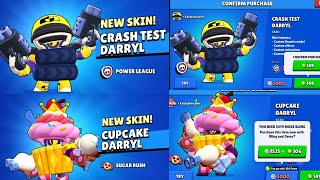 Darryl Brawl Stars - Unlocked New Skins CupCake Darryl and Crash Test Darryl For Darryl Brawler