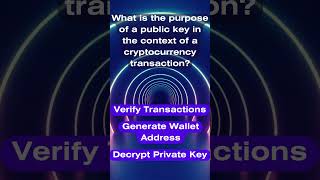 What is the purpose of a public key in the context of a cryptocurrency transaction? Crypto quiz