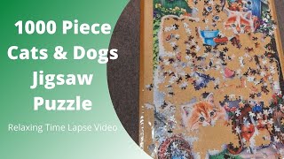 1000 Piece Cats & Dogs Jigsaw Puzzle | Time Lapse Video