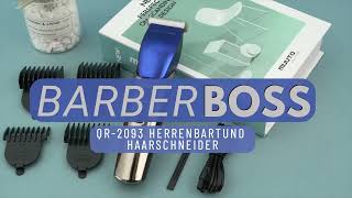 BarberBoss QR-2083 Bart- & Haarschneider mit 4 Geschwindigkeitsstufen und 8 Kammaufsätzen